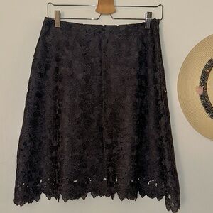 LOFT Floral Lace A-Line Skirt
